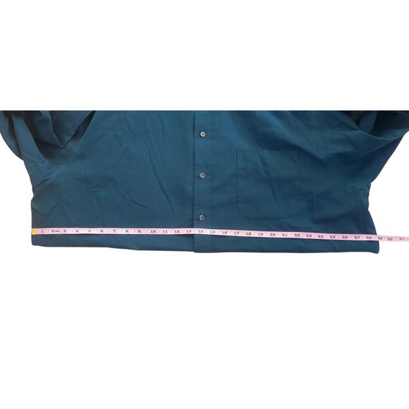 Roundtree & Yorke Solid Blue Button-Down Mens Size 3XT - Picture 3 of 5